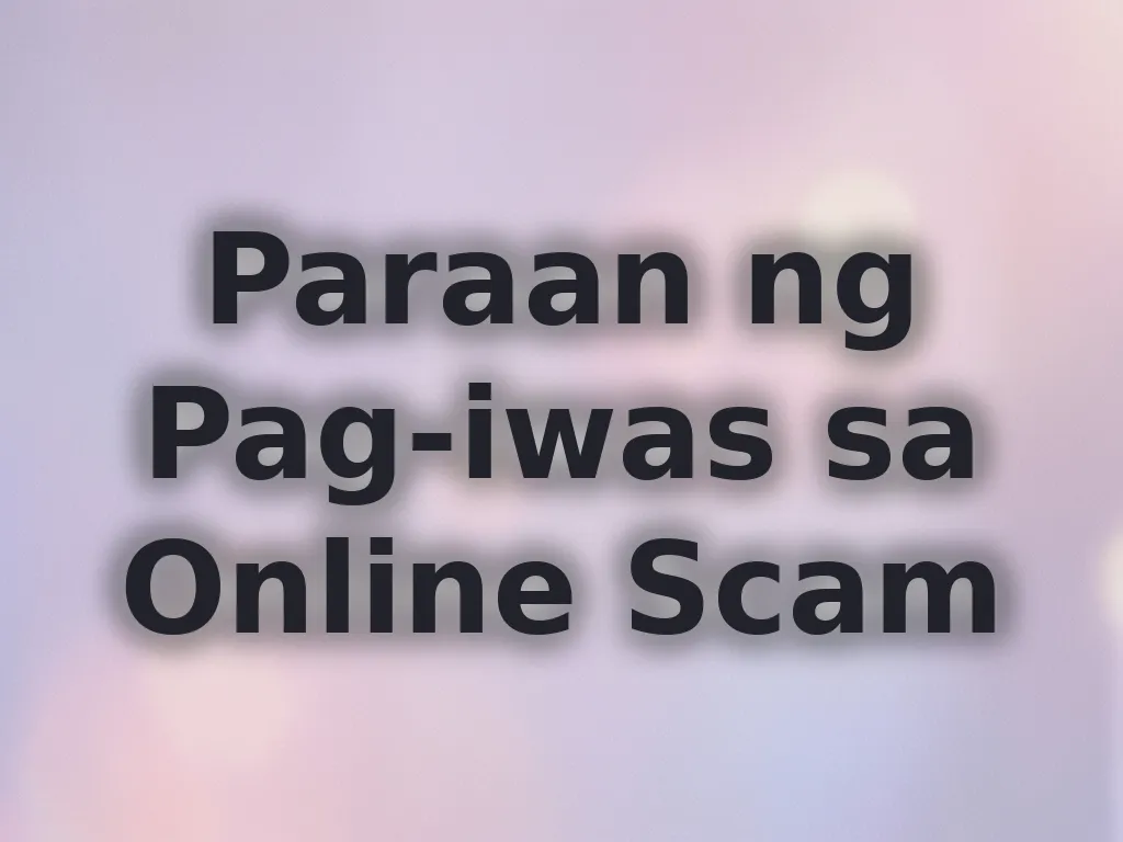 Avoid online scams
